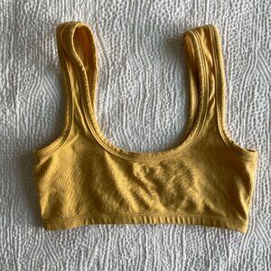 ARQ Wide Strap Bra Buttercup Yellow Bralette Size S Good Condition